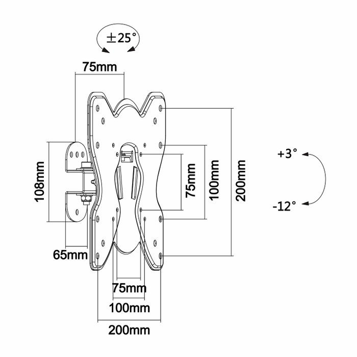 Aisens Soporte de Pared Giratorio e Inclinable WT42TS-005 para TV/Monitor 23-42 Pulgadas
